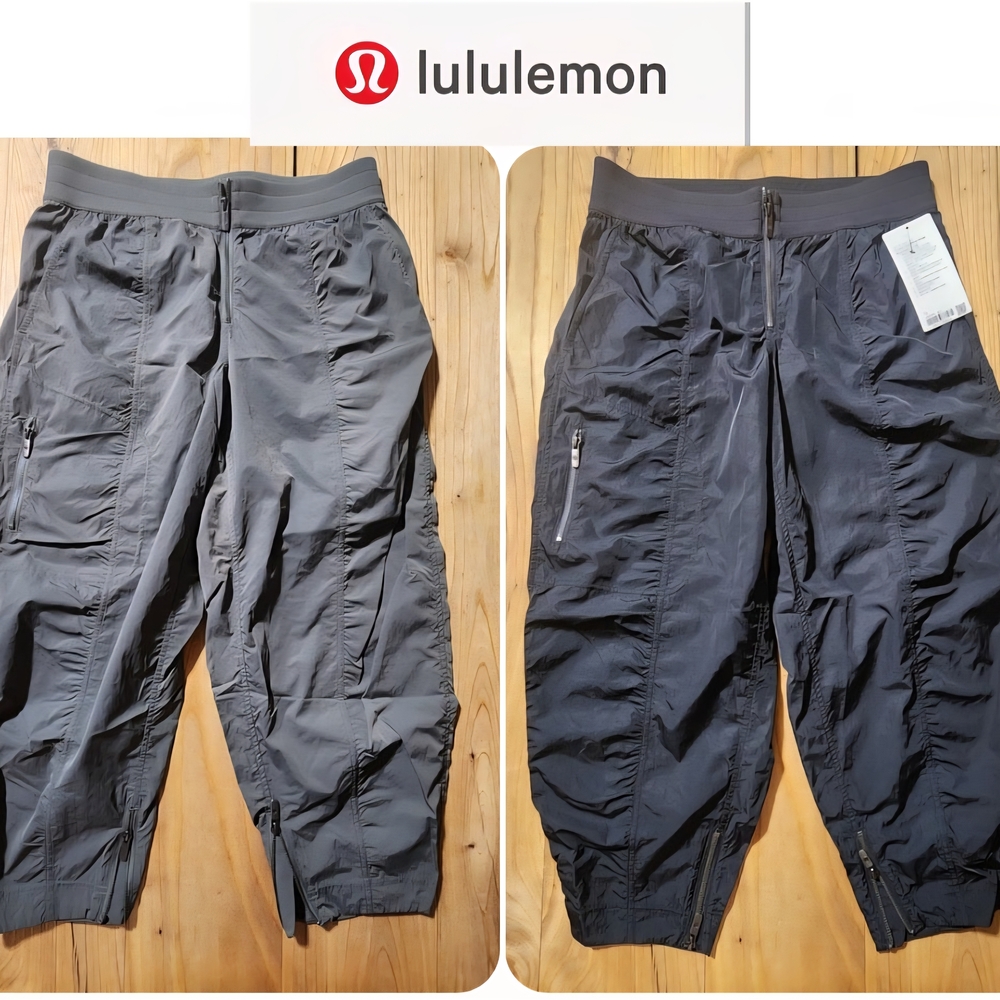 NEW lululemon Bundle / 2 Pairs Front Zip Mid Rise Ruched Crop Pants - Size 12